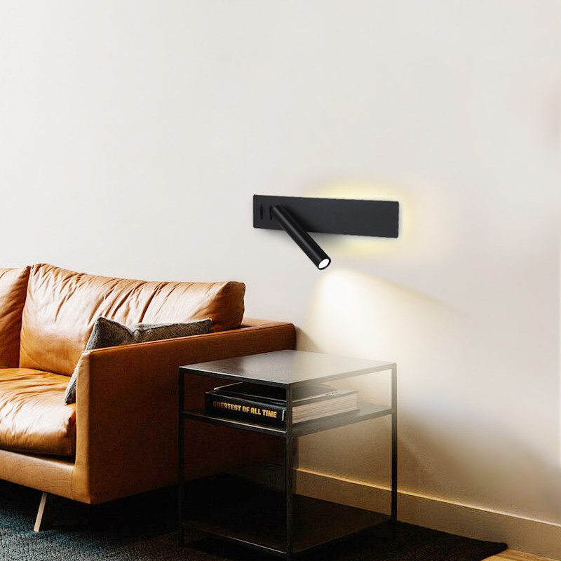 Dual-Switch Rotatable LED Wall Sconce Eye-Caring Reading Lamp Modern Wall Light