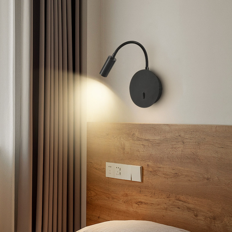 360° Bendable LED Gooseneck Wall Sconce Eye-Caring Reading Spotlight Modern Wall Light
