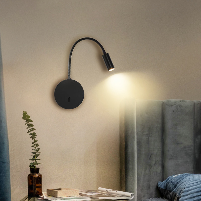 360° Bendable LED Gooseneck Wall Sconce Eye-Caring Reading Spotlight Modern Wall Light