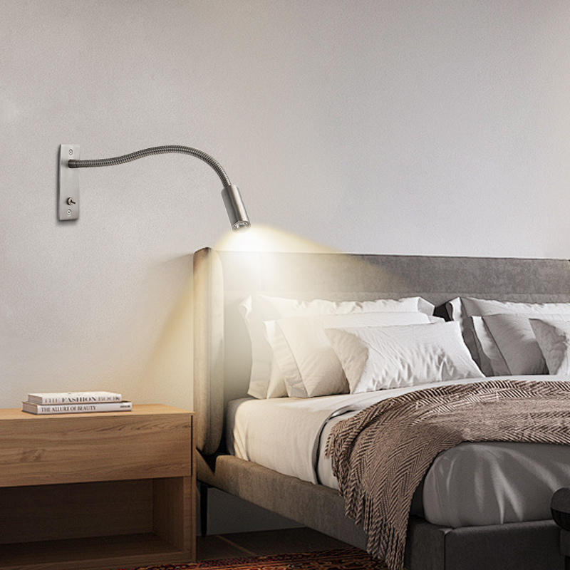New Style Hose Wall Lamp, Modern Simple LED Bedroom Bedside Reading Light, Adjustable for Bedroom Walls