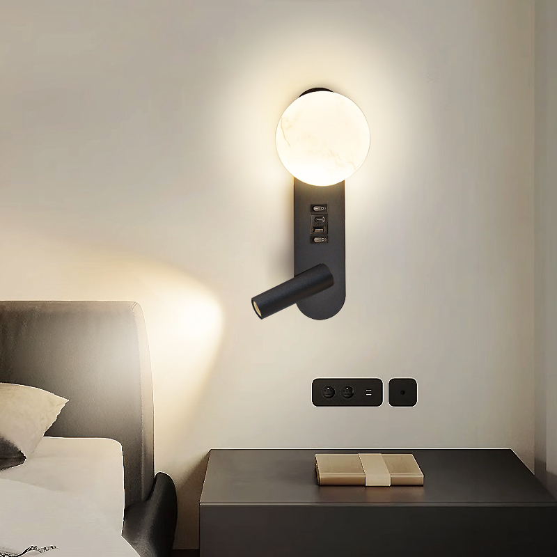 Italian Minimalist Rotatable Reading Bedside Wall Lamp for Bedroom, New 2023 Design Background Wall Light for Hotel Rooms