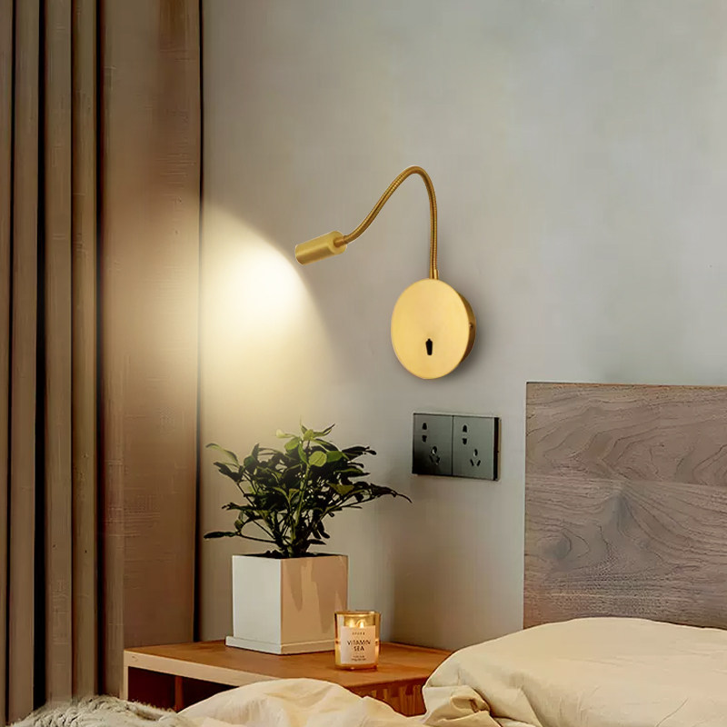 360° Bendable LED Gooseneck Wall Sconce Eye-Caring Reading Spotlight Modern Wall Light