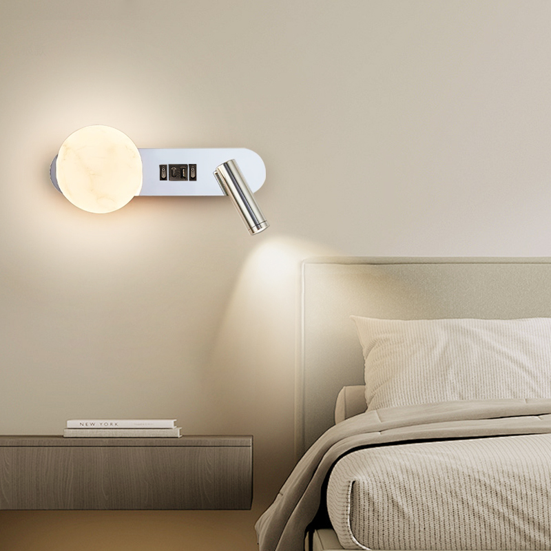 Italian Minimalist Rotatable Reading Bedside Wall Lamp for Bedroom, New 2023 Design Background Wall Light for Hotel Rooms