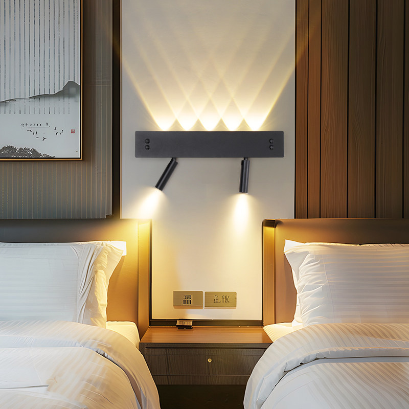 Modern Minimalist Dual-Control Adjustable LED Wall Sconce with USB Fast Charging Bedside Light