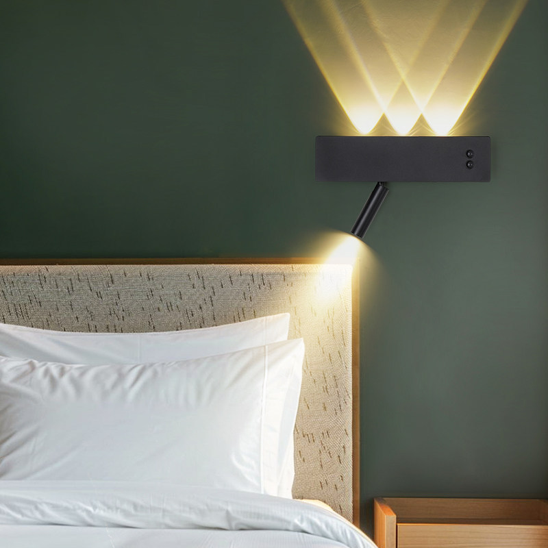 Modern Minimalist Dual-Control Adjustable LED Wall Sconce with USB Fast Charging Bedside Light