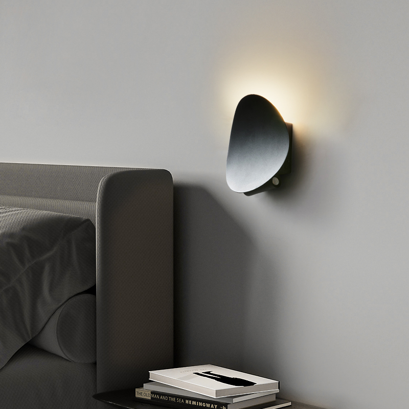 Dual Switch LED Wall Sconce, 180° Rotatable Reading Lamp, Modern Minimalist Bedroom Bedside Light with Ambient Spot
