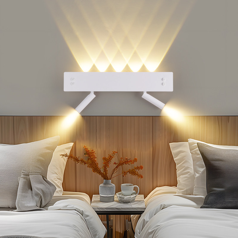 Modern Minimalist Dual-Control Adjustable LED Wall Sconce with USB Fast Charging Bedside Light