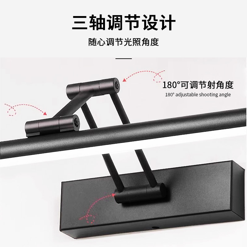 Surface-Mounted LED Bathroom Vanity Light, Extendable Mirror Cabinet Light, Makeup Mirror Light & Wall Lamp 2-in-1, Minimalist Style.