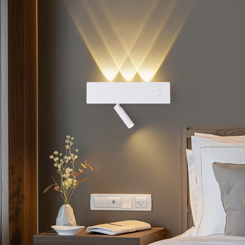Modern Minimalist Dual-Control Adjustable LED Wall Sconce with USB Fast Charging Bedside Light