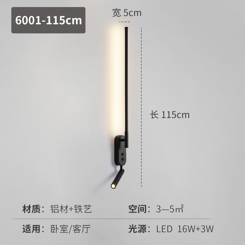 Adjustable Dual-Light LED Wall Sconce Ambient Backlight + Rotatable Reading Spotlight Black/White Multi-Style