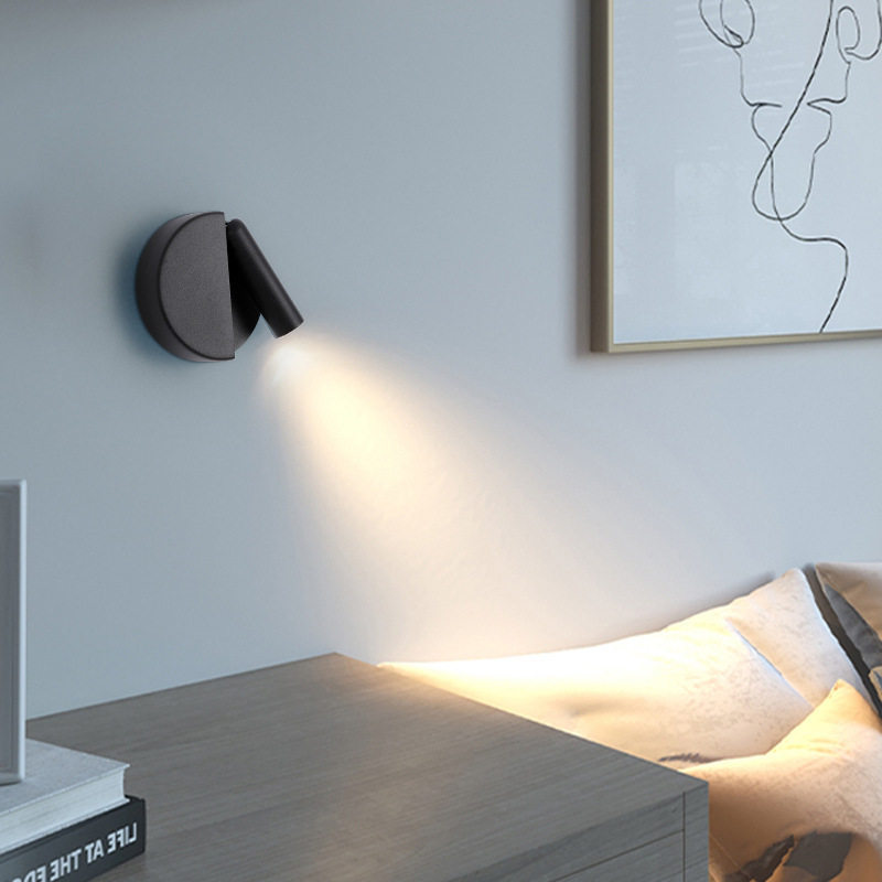 Minimalist 180° Adjustable LED Reading Wall Sconce CREE Light Source Bedside Spotlight Left/Right Version