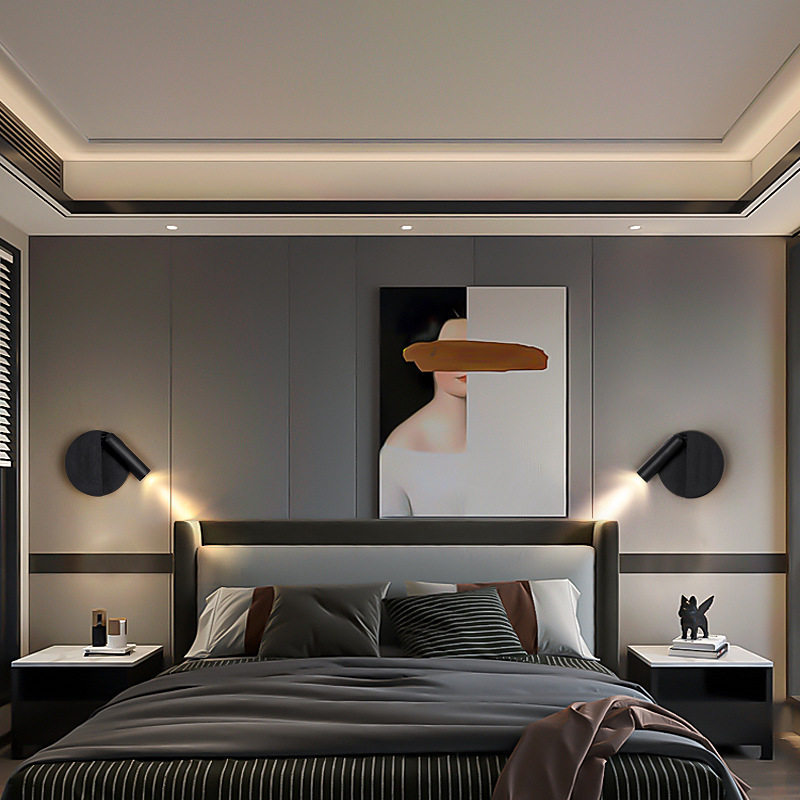 Minimalist 180° Adjustable LED Reading Wall Sconce CREE Light Source Bedside Spotlight Left/Right Version