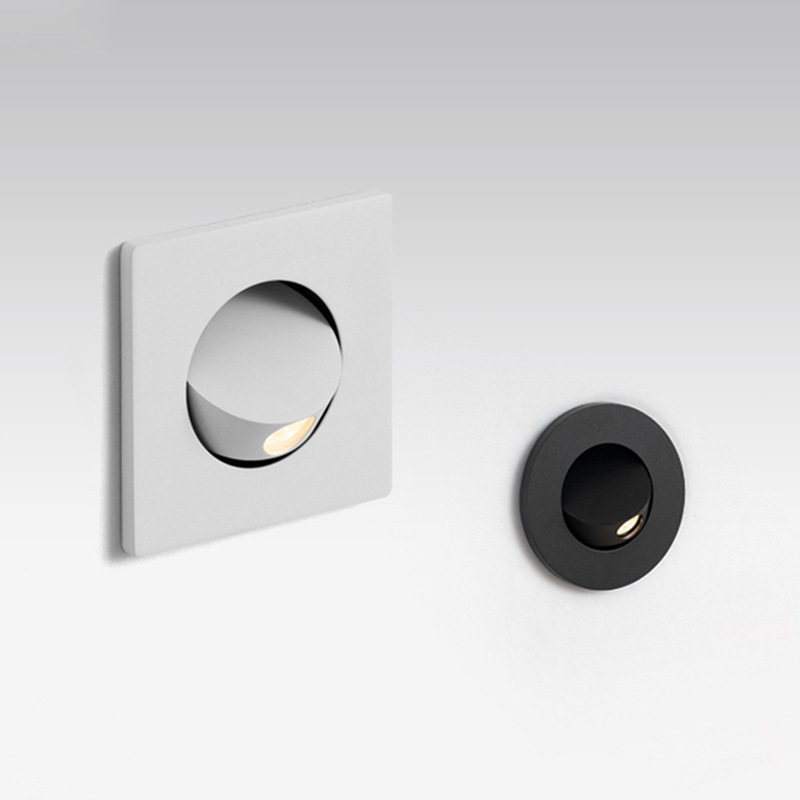 Modern Wall Lamp Bedside Reading Light, Nordic Minimalist Recessed LED Wall Light, Adjustable Angle Light for Hotel & Study Room