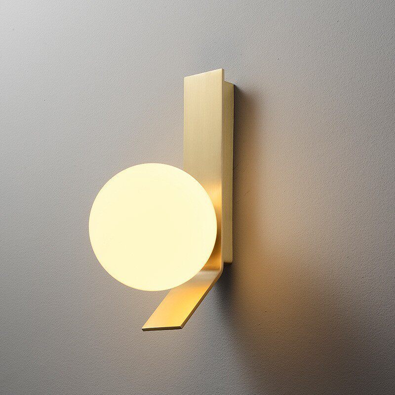 Nordic Luxury Gold Glass Ball Wall Sconce Single/Double Head G9 LED Bedside Lamp