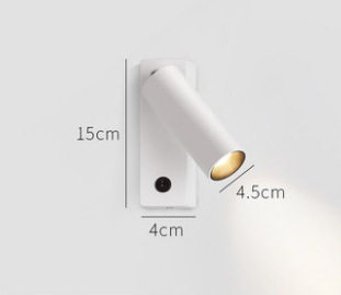 Modern Minimalist Bedside Lamp for Study & Bedroom, Project Wall Lamp with Switch, Adjustable LED Reading Light for Hotel Guest Rooms