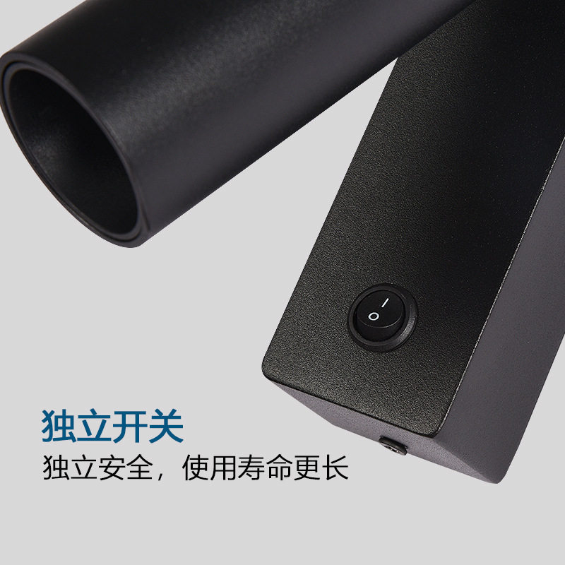 Modern Minimalist Bedside Lamp for Study & Bedroom, Project Wall Lamp with Switch, Adjustable LED Reading Light for Hotel Guest Rooms