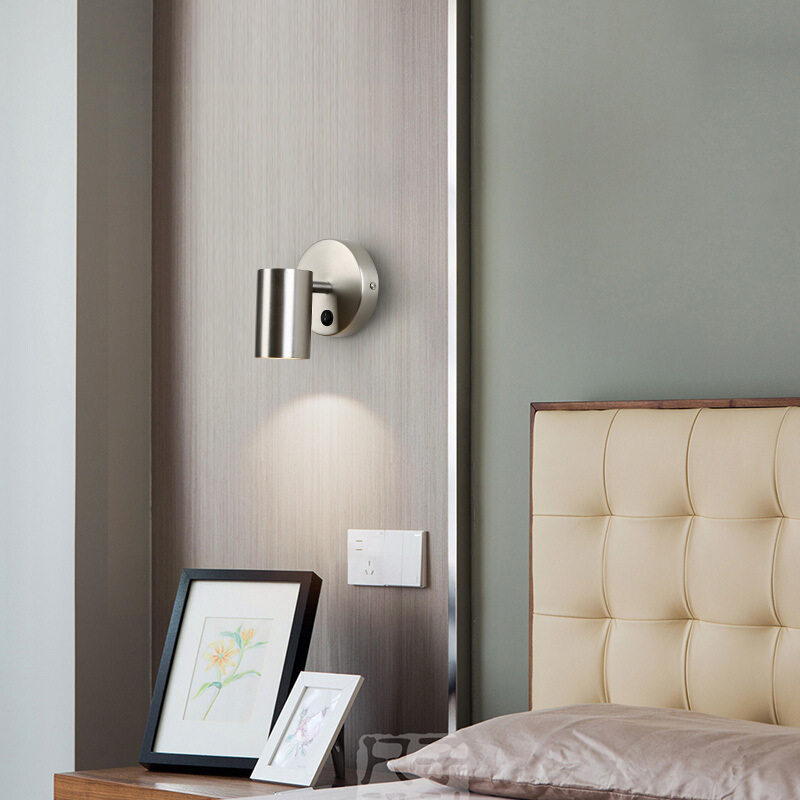Hotel Single Head Wall Lamp, Bedroom Bedside Light, Nordic Style Living Room Background Wall Lamp, Creative Mini Spotlight