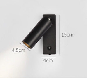 Modern Minimalist Bedside Lamp for Study & Bedroom, Project Wall Lamp with Switch, Adjustable LED Reading Light for Hotel Guest Rooms