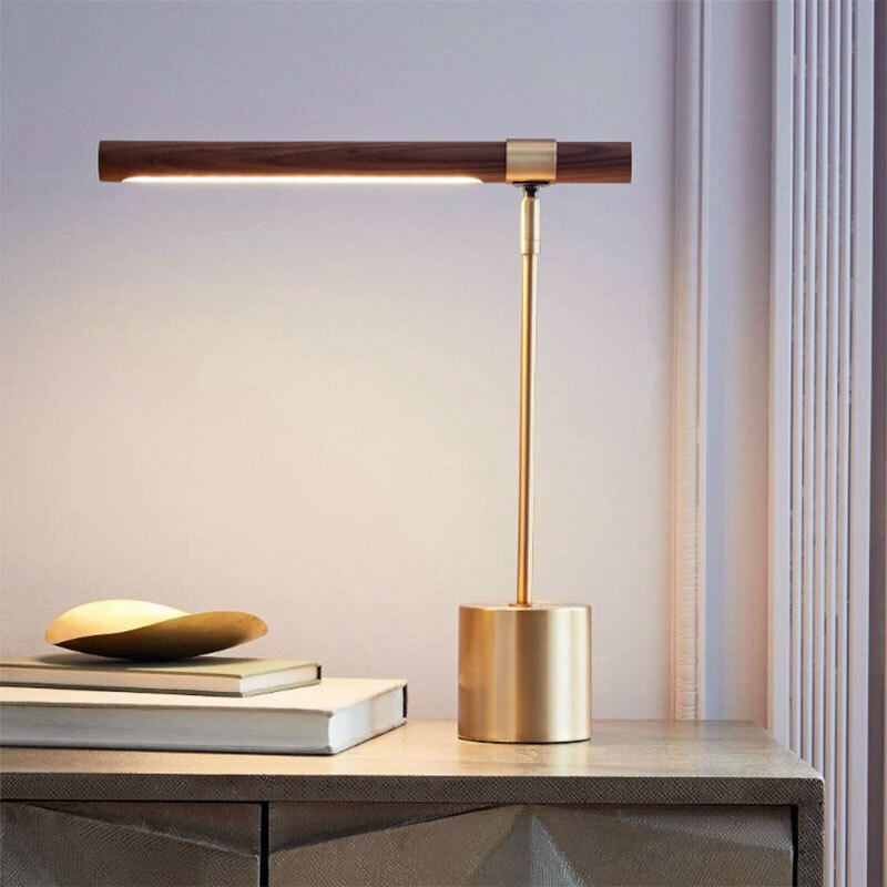 High-quality Customized Water Transfer Printing Wood Grain Plated Table Lamp, Desk Lamp, Nightstand Decorative Lamp, Rotating Lamp for Hotels & Guest Houses.