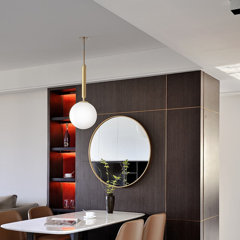 Nordic Modern Minimalist Soft Decor Glass Ball Mini Pendant Light, Ins Style Girlish Bedside Lamp, Bar Light & Bedroom Wall Lamp