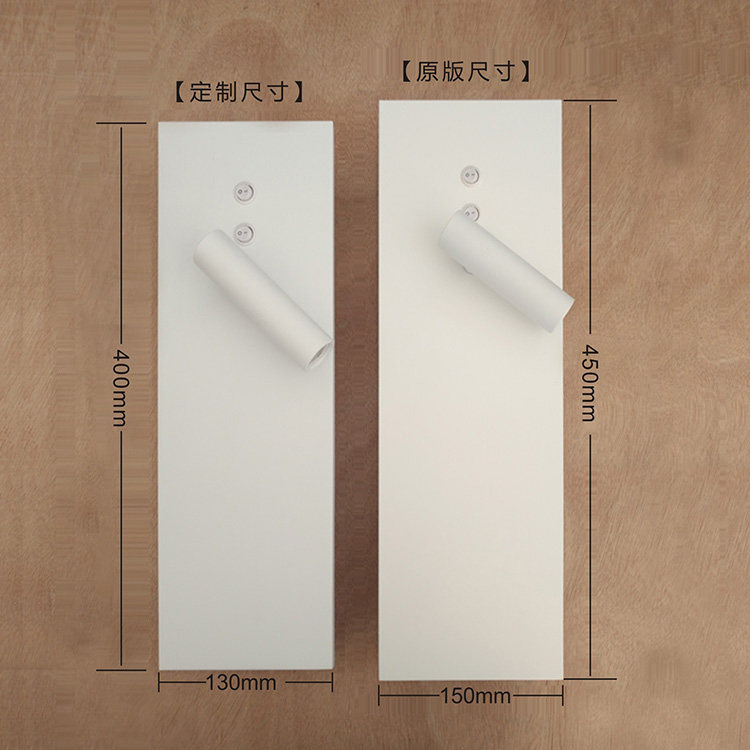 Modern Minimalist Nordic Dual Light Source & Dual Switch LED Wall Lamp, Bedside Reading Light for Hotel Club Bedroom Lobby