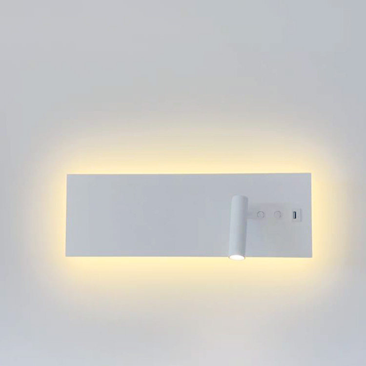 Modern Minimalist Nordic Dual Light Source & Dual Switch LED Wall Lamp, Bedside Reading Light for Hotel Club Bedroom Lobby