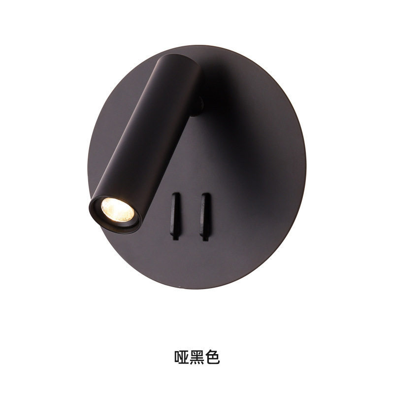 Surface Mounted Hotel Guest Room Wall Lamp, Adjustable Angle Minimalist Reading Spotlight for Study, Bedroom & Bedside