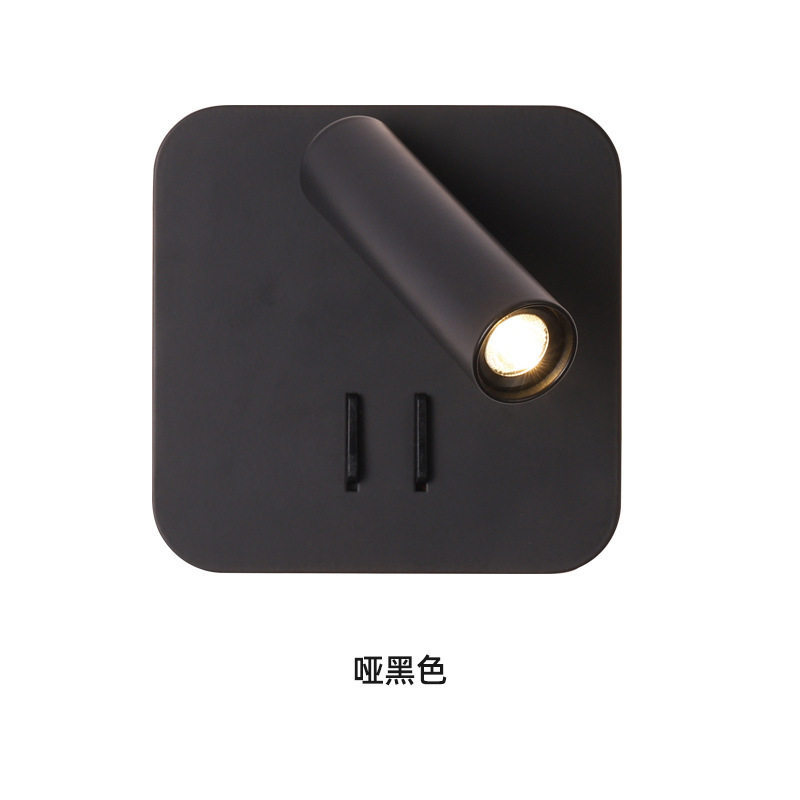 Surface Mounted Hotel Guest Room Wall Lamp, Adjustable Angle Minimalist Reading Spotlight for Study, Bedroom & Bedside
