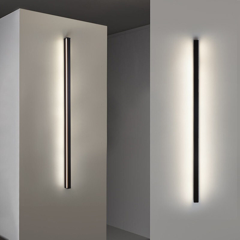 Minimalist Nordic Linear Wall Lamp, Bedside Light for Bedroom, Long Strip Aisle Stair Light, Study & Living Room Background Wall Sconce