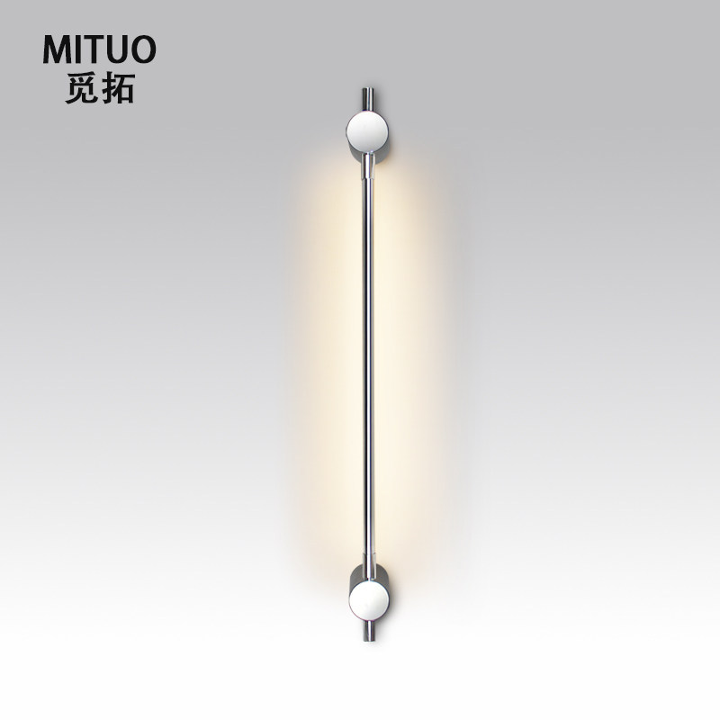 Full Spectrum LED Linear Wall Sconce 360° Rotatable Minimalist Strip Light Black/Silver Multi-Size