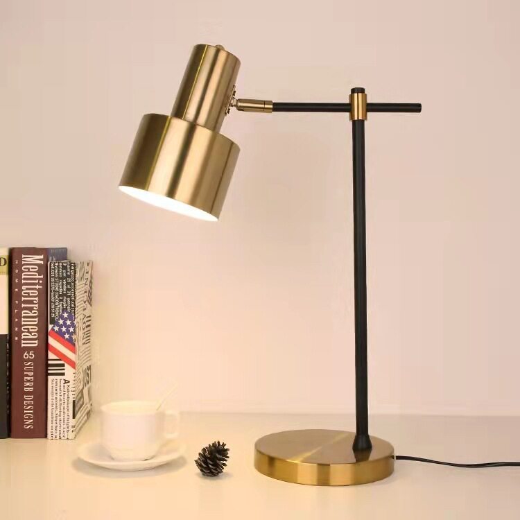 Luxury Brass & Black Adjustable Table/Floor Lamp Nordic Modern Eye-Care Light