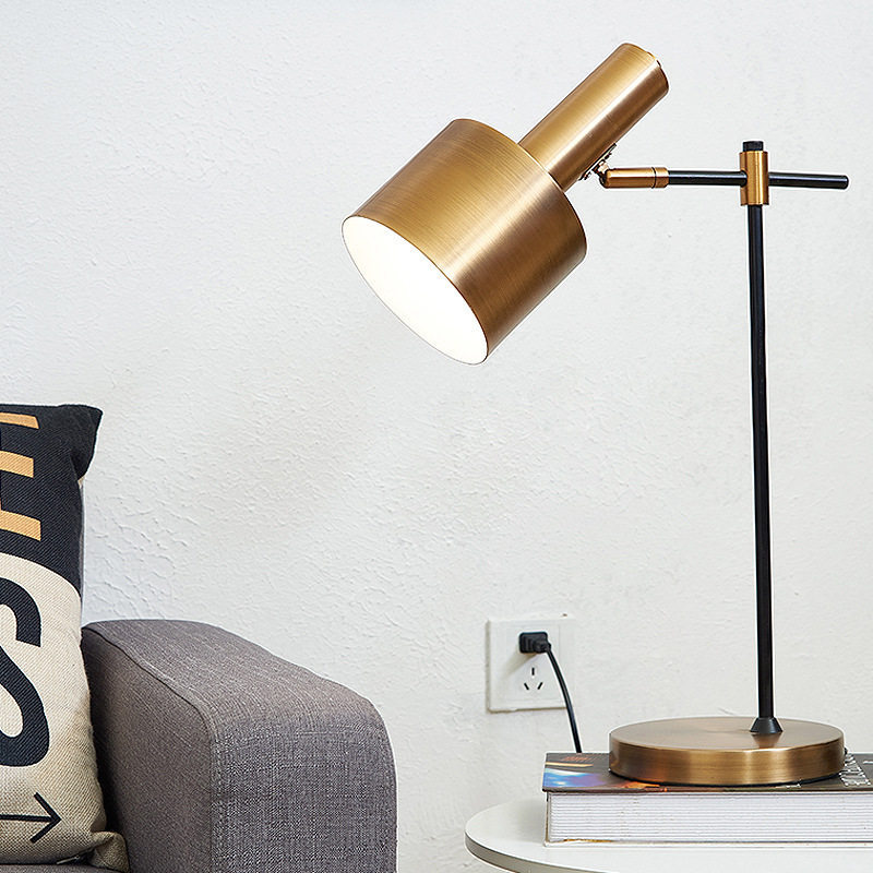 Luxury Brass & Black Adjustable Table/Floor Lamp Nordic Modern Eye-Care Light