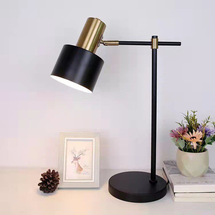 Luxury Brass & Black Adjustable Table/Floor Lamp Nordic Modern Eye-Care Light
