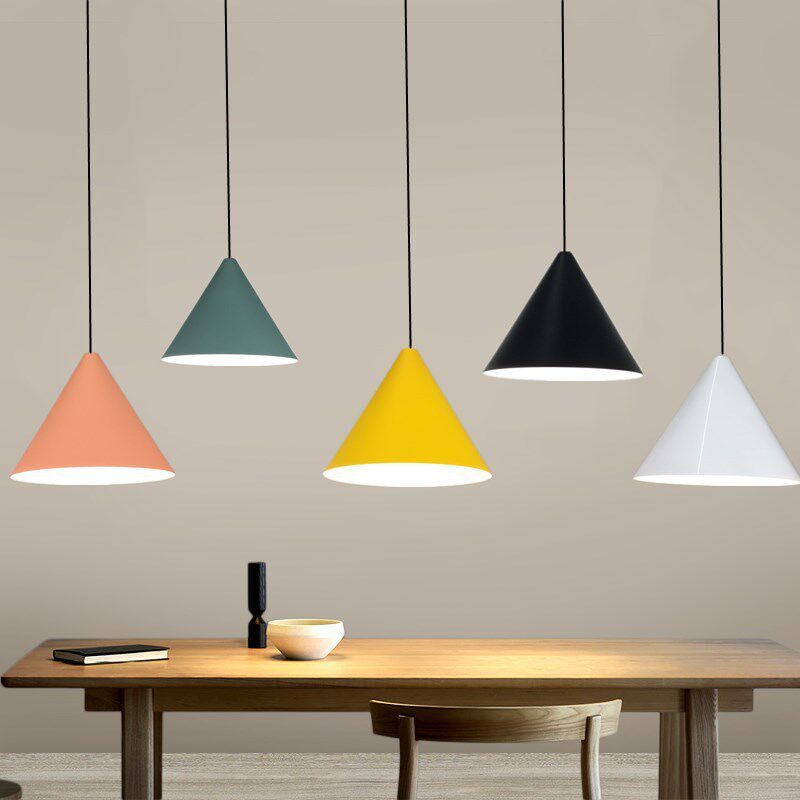 Nordic Minimalist Cone Pendant Light Freely Combinable Track Light Multi-Color E27