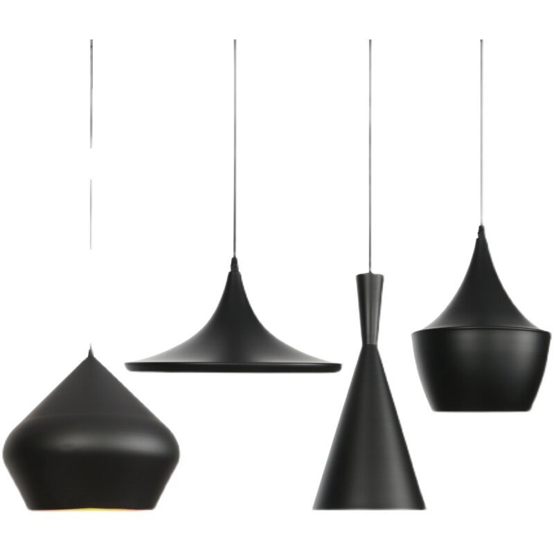 Nordic Matte Black Aluminum Pendant Light 5 Styles Multi-Head Combinable E27