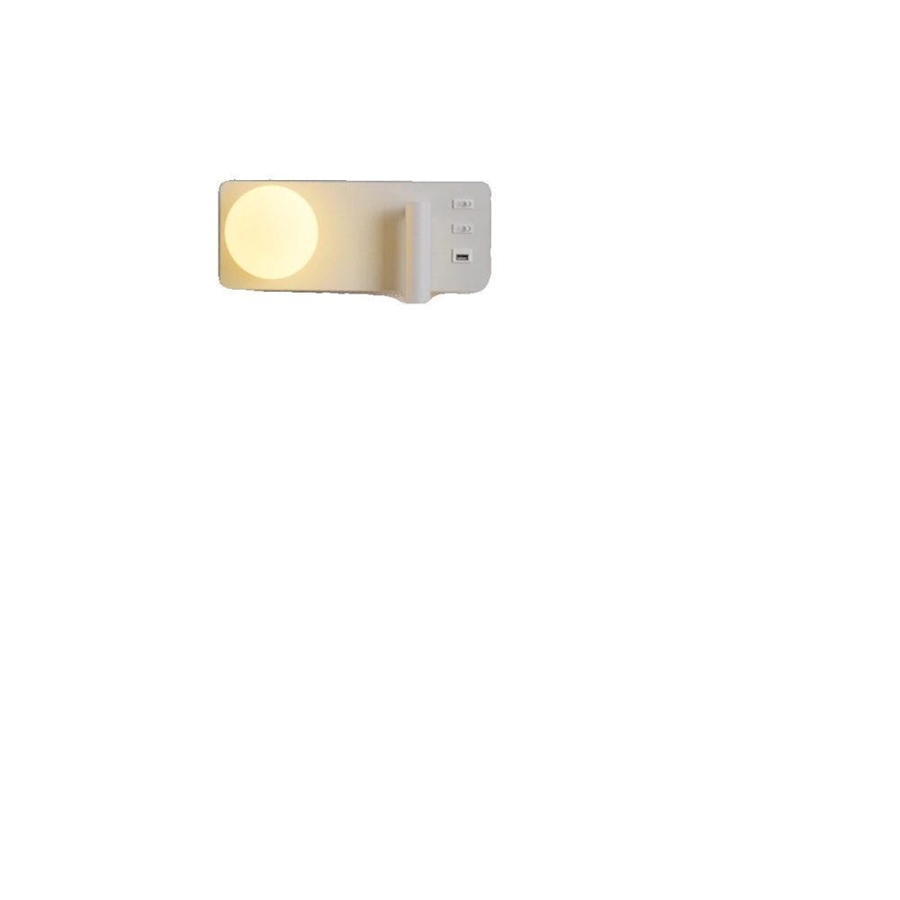Dual-Head Wall Sconce with USB & Independent Switches, Rotatable Reading Light for Bedroom