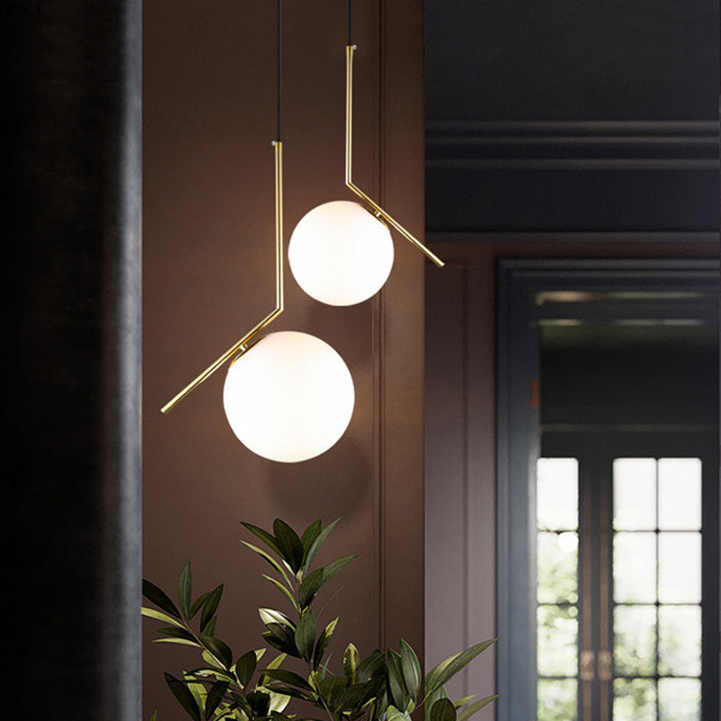 Luxury Geometric Glass Globe Pendant Light, 4 Styles Available, Gold Finish for Bedroom, Dining Room & Bar
