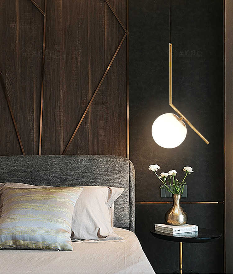 Luxury Geometric Glass Globe Pendant Light, 4 Styles Available, Gold Finish for Bedroom, Dining Room & Bar