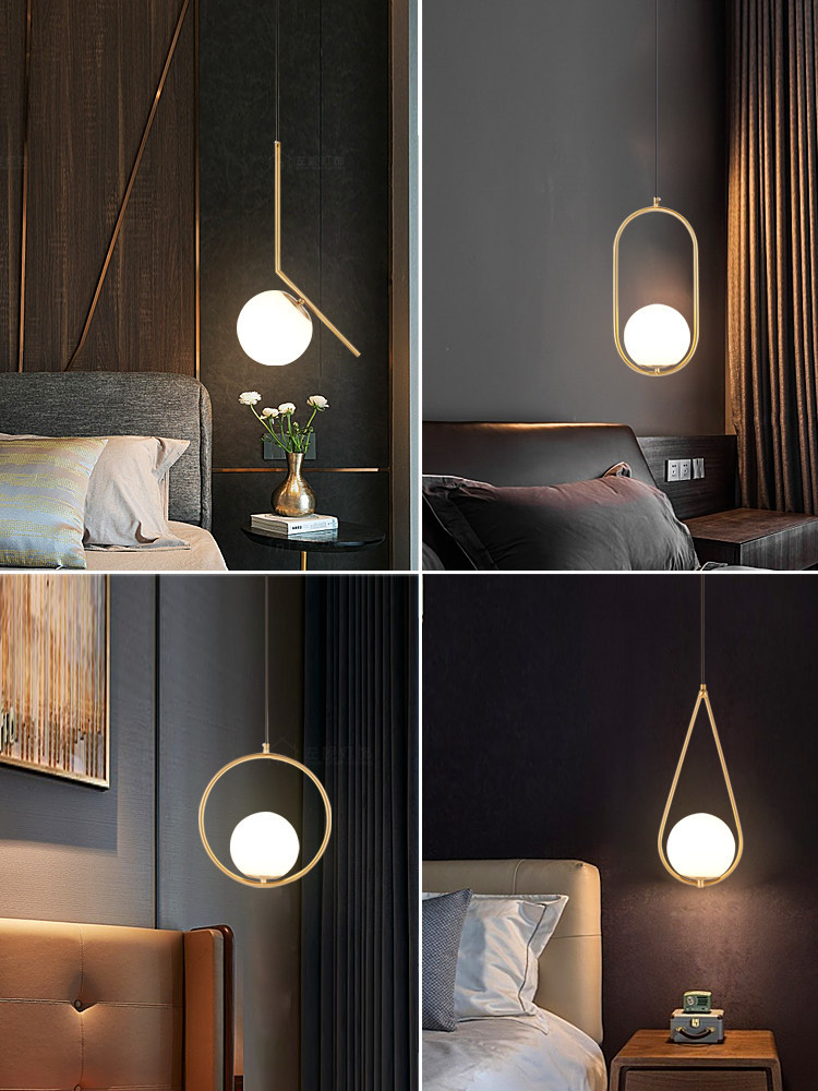 Luxury Geometric Glass Globe Pendant Light, 4 Styles Available, Gold Finish for Bedroom, Dining Room & Bar