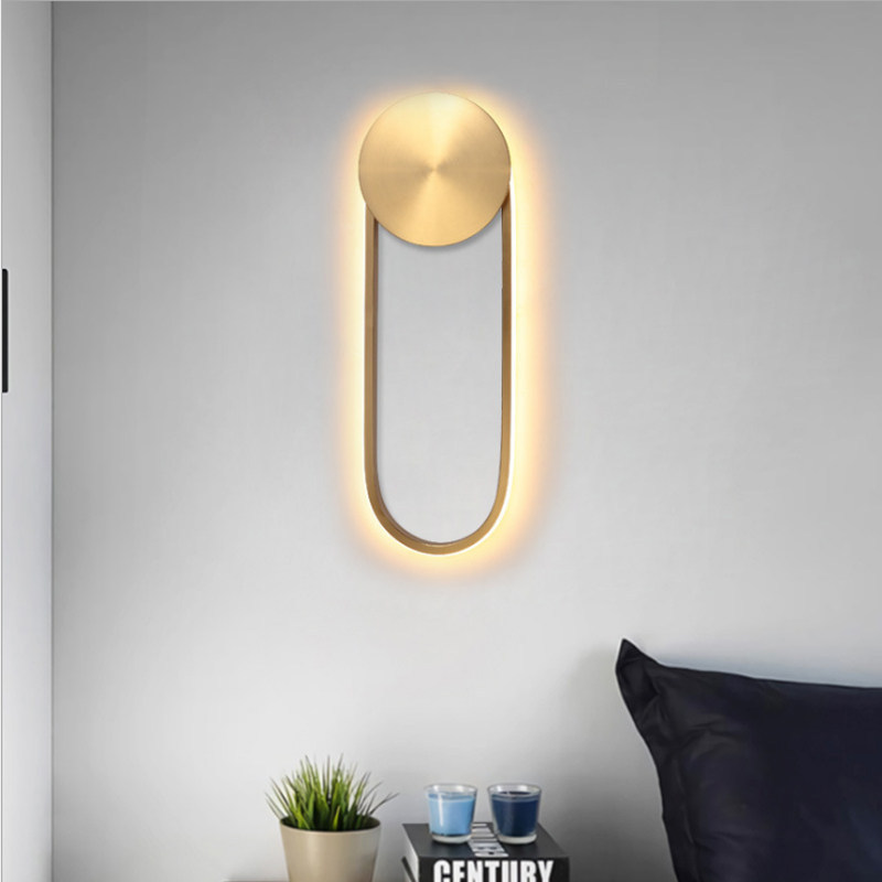 Luxury Geometric U-Shaped Metal Wall Sconce Modern LED Ambient Light
