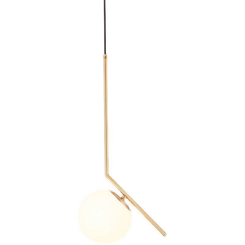 Luxury Geometric Glass Globe Pendant Light, 4 Styles Available, Gold Finish for Bedroom, Dining Room & Bar