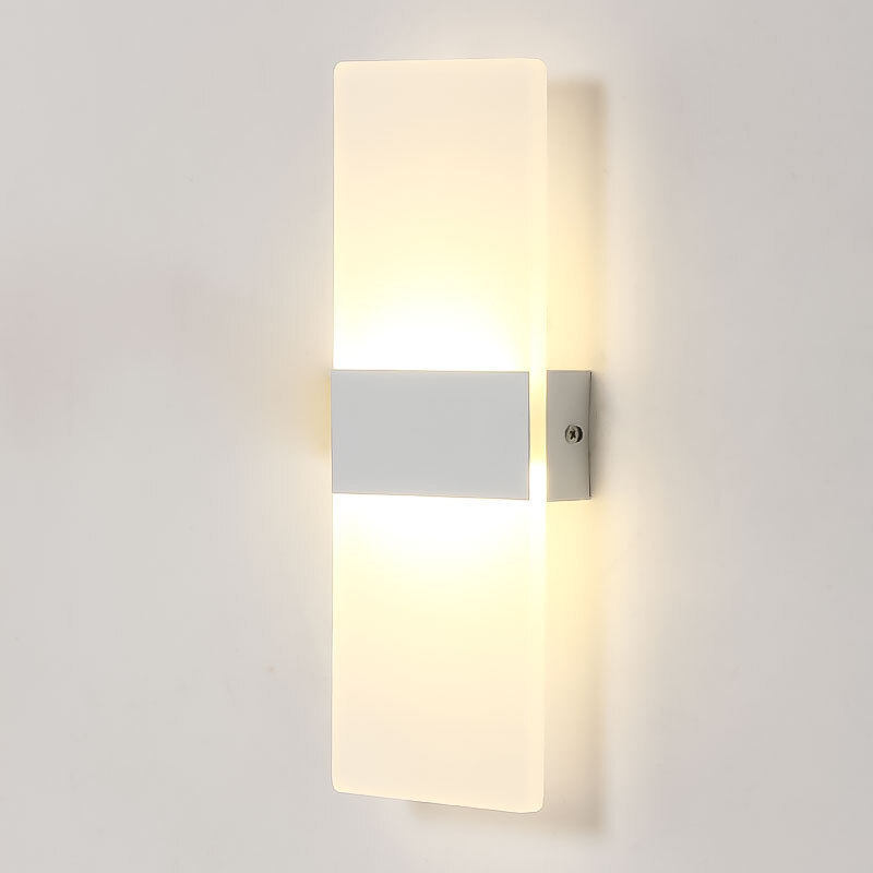 Minimalist Acrylic LED Wall Sconce, Black/White Options for Bedroom & Living Room