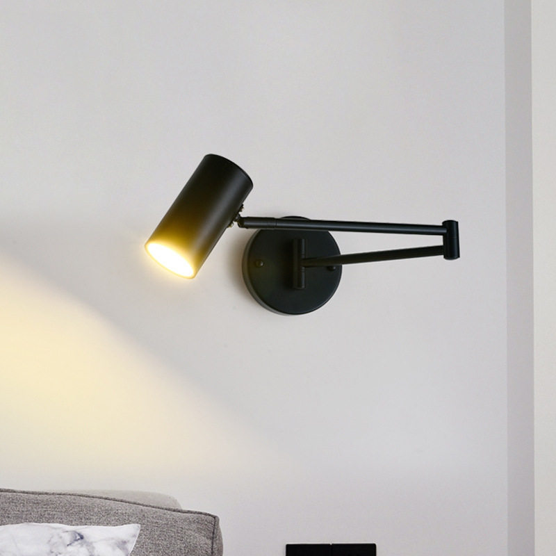 Luxury Adjustable Swing Arm Wall Sconce, 360° Rotatable E27 Reading Light, 6 Styles Available