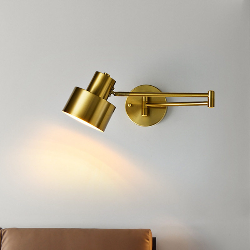 Luxury Adjustable Swing Arm Wall Sconce, 360° Rotatable E27 Reading Light, 6 Styles Available