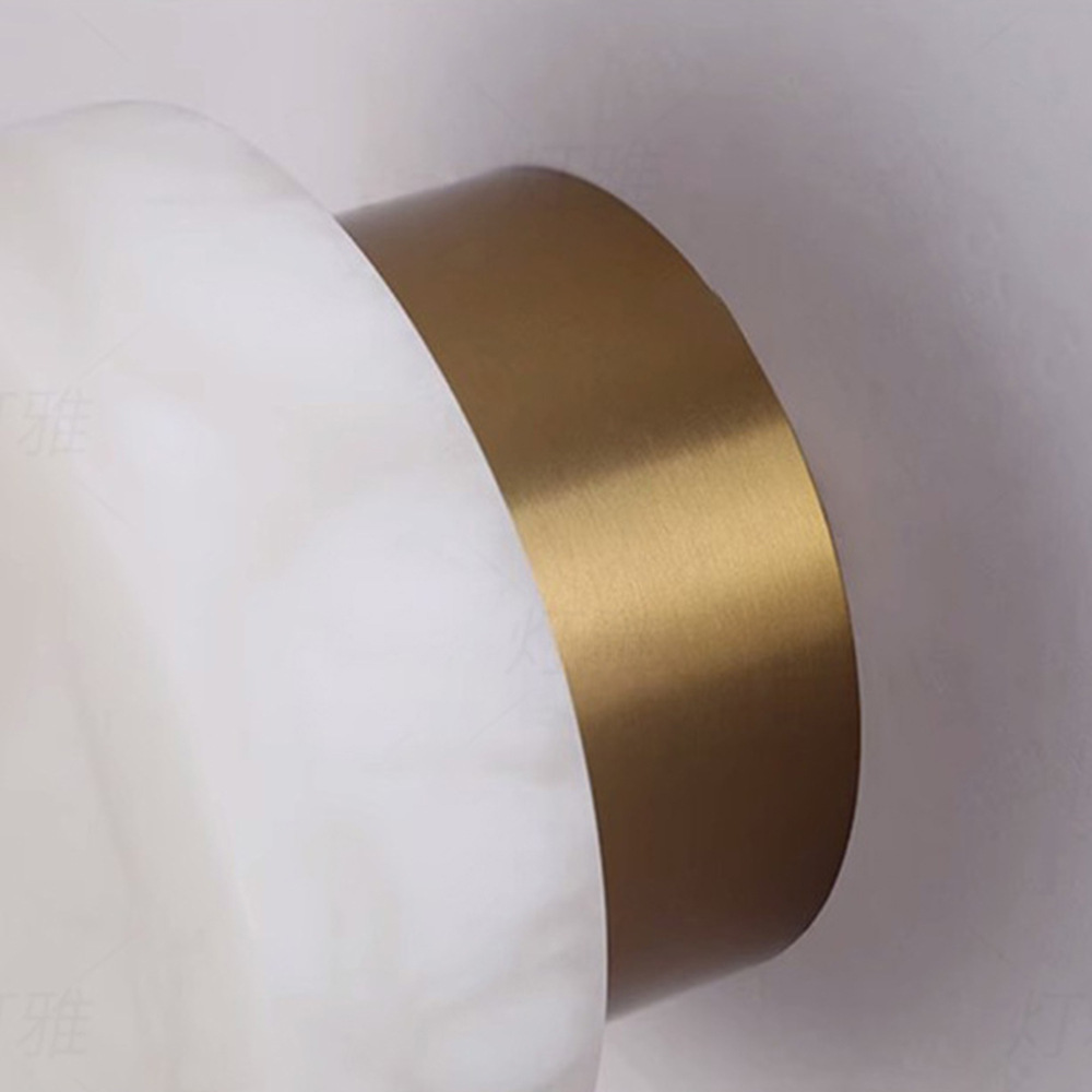 Natural Alabaster Wall Sconce, Modern Luxury Round Wall Lamp for Bedroom & Living Room
