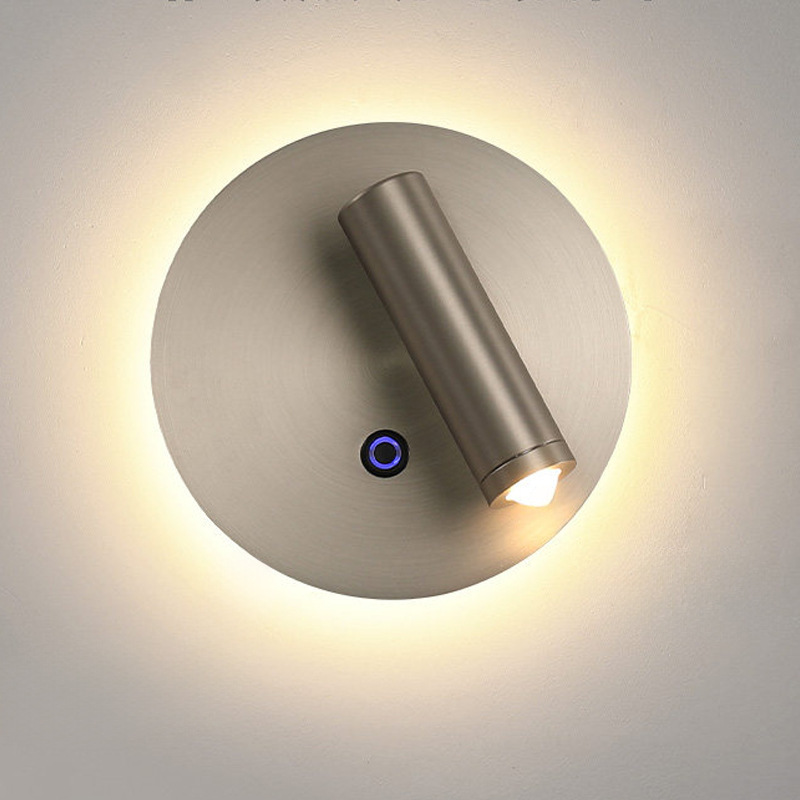 Modern Touch Control Dual-Light Wall Sconce, Rotatable Reading Light for Hotel & Bedroom