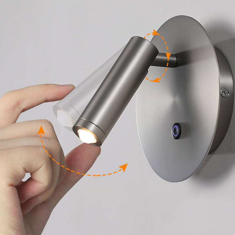 Modern Touch Control Dual-Light Wall Sconce, Rotatable Reading Light for Hotel & Bedroom
