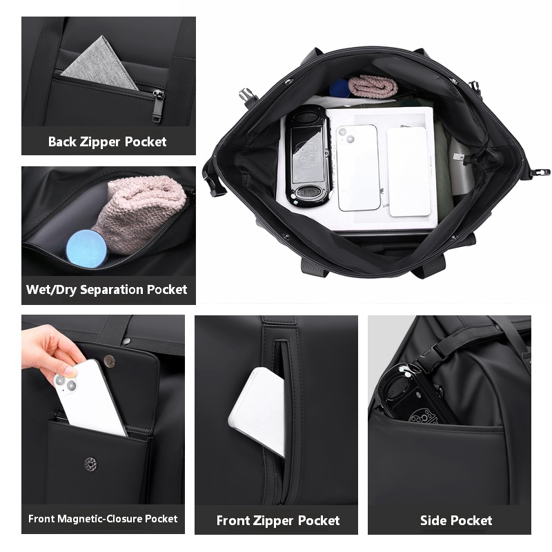 Multi-functional Short Travel Bag,MY SHOP,Multiple Compartments Travel Backpack