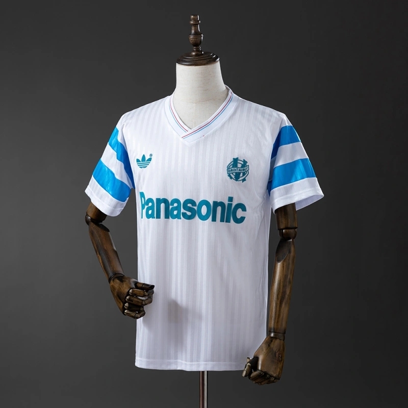 1990-91 Olympique Marseille Home Retro Football Shirt Front View
