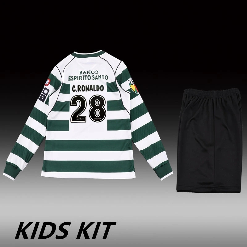 2001-03 SPORTING LISBON HOME LONG SLEEVES KIDS KIT